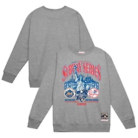 Men's Mitchell & Ness Heather Gray New York Yankees vs. Mets 2000 World Series Pullover Sweatshirt