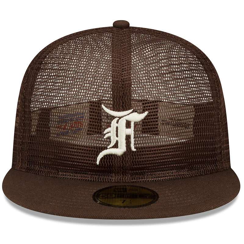 Casquette ajustée 59FIFTY New Era x Fear of God en maille marron pour homme
