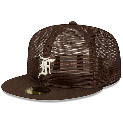 Casquette ajustée 59FIFTY New Era x Fear of God en maille marron pour homme