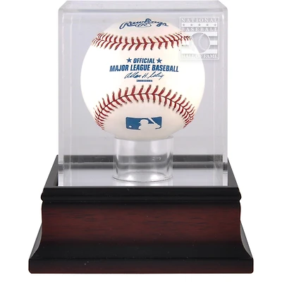 Vitrine de présentation de baseball en acajou avec logo du Temple de la renommée du baseball national
