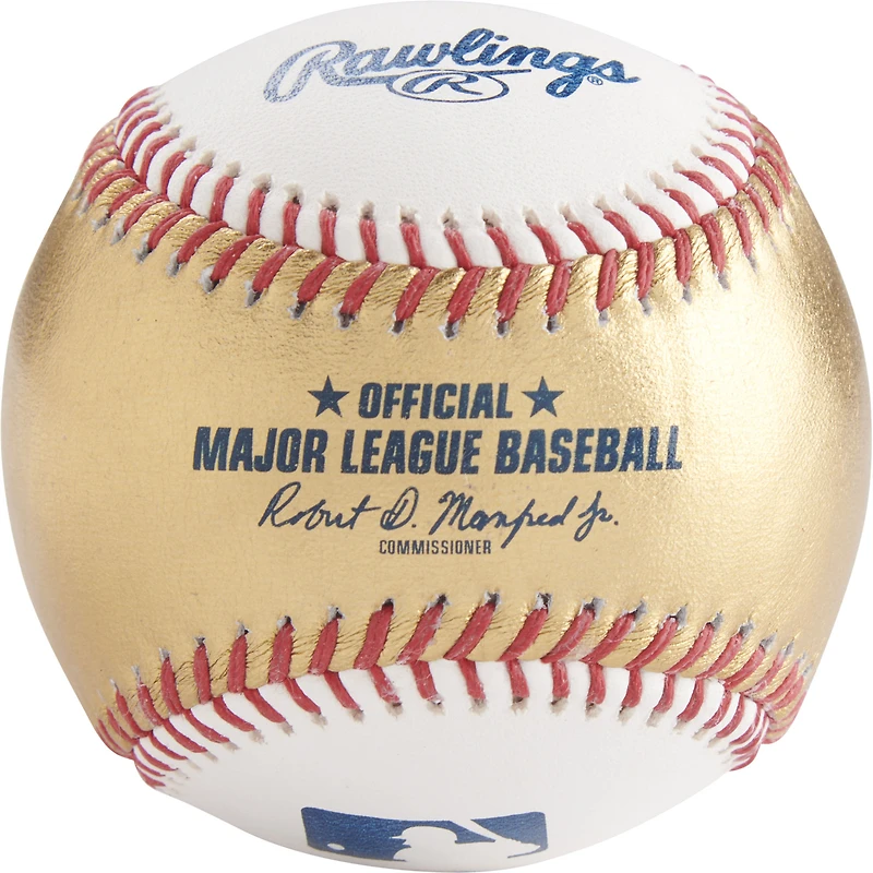 Rawlings Gold and White Leather Baseball