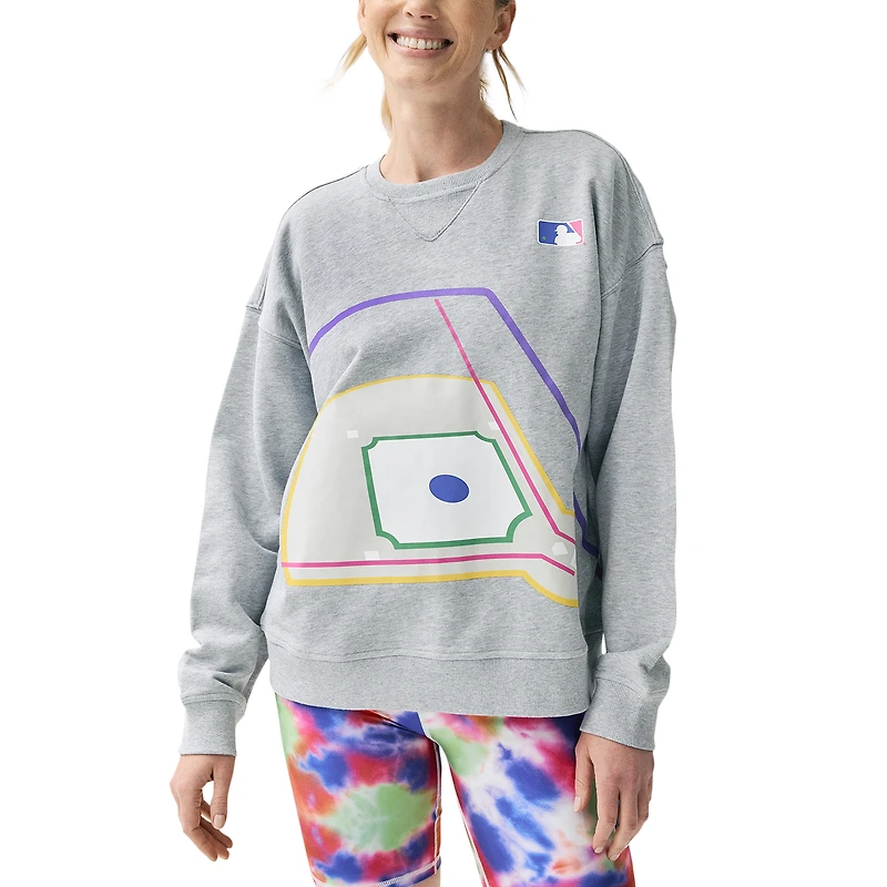 Women's Terez Gray MLB Baseball Field Pullover Sweatshirt