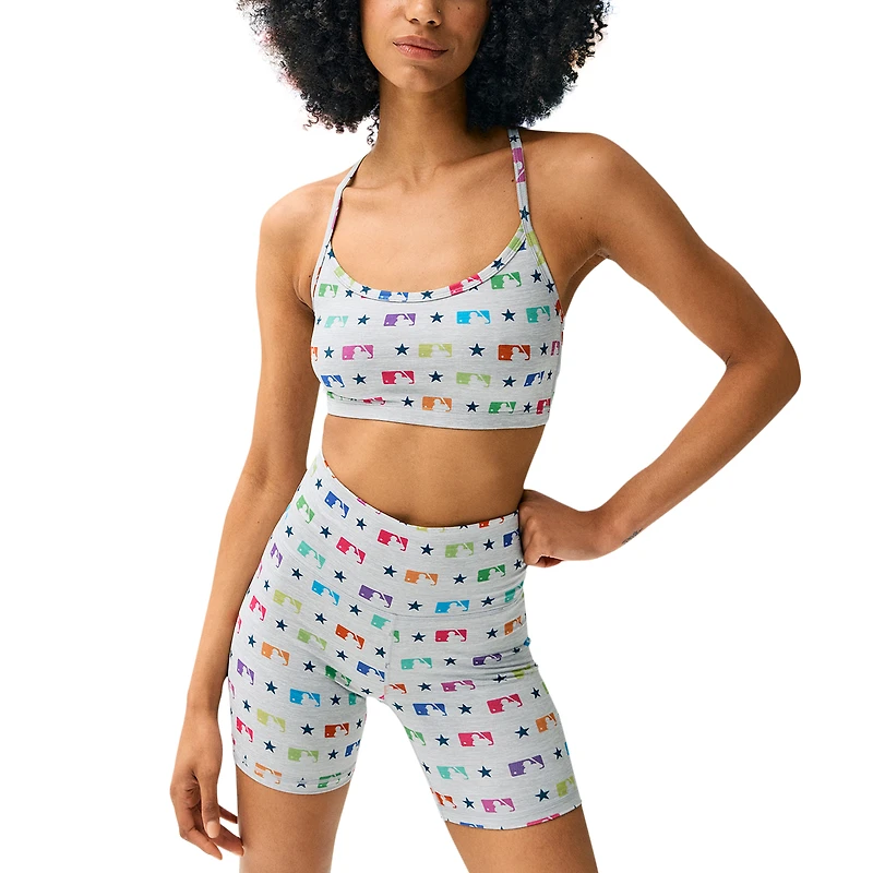 Short arc-en-ciel TLC Merchandise MLB Terez gris pour femme