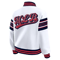 Veste sweat-shirt en polaire à boutons-pression pour femme WEAR by Erin Andrews, blanc, MLB Merchandise