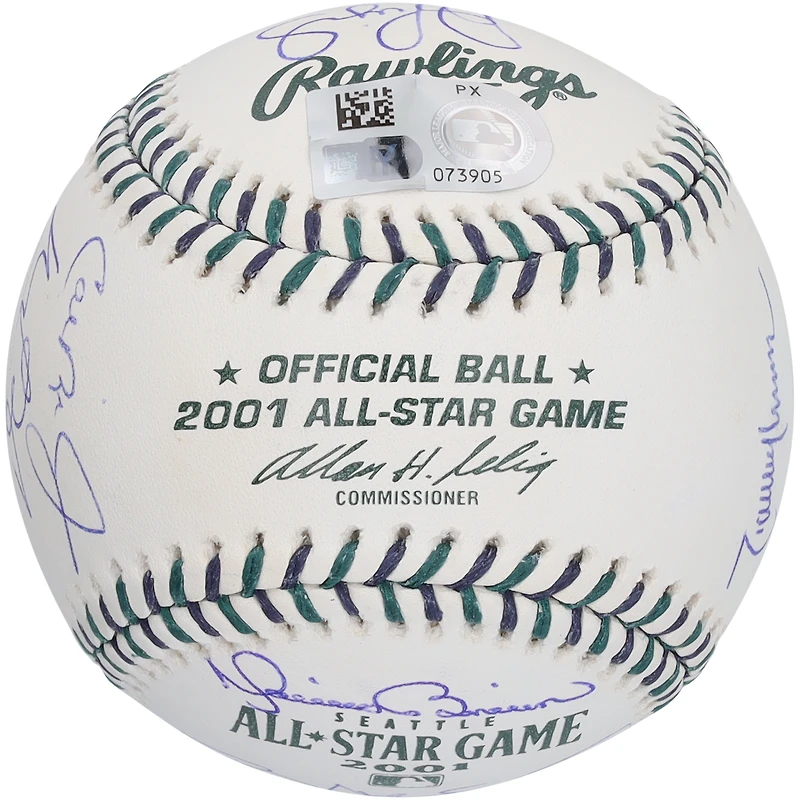 2001 MLB All-Stars Autographed Game Logo Baseball with 17 Signatures - Limited Edition of 10
