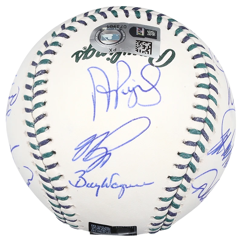 2001 MLB All-Stars Autographed Rawlings Event Logo Baseball with 16 Signatures and "01 ASG MVP" Inscription by Cal Ripken Jr. - Limited Edition #1/1