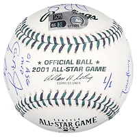 2001 MLB All-Stars Autographed Rawlings Event Logo Baseball with 16 Signatures and "01 ASG MVP" Inscription by Cal Ripken Jr. - Limited Edition #1/1
