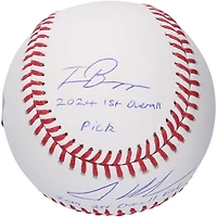 Adley Rutschman Baltimore Orioles & Travis Bazzana Cleveland Guardians Autographed Baseball with Multiple 1st Overall Pick Inscriptions