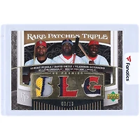 Albert Pujols, David Ortiz & Vladimir Guerrero 2007 Upper Deck Premier Game Used Rare Patches Triple #RP3-POG #9/10 Card