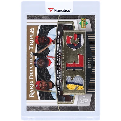 Albert Pujols, David Ortiz & Vladimir Guerrero 2007 Upper Deck Premier Game Used Rare Patches Triple #RP3-POG #9/10 Card