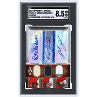 Bob Gibson, Felix Hernandez et Josh Johnson ont autographié les reliques Topps Triple Threads Triple Tri-Color 2011 #TTARC-15 #6/36 SGC Carte authentifiée 8.5