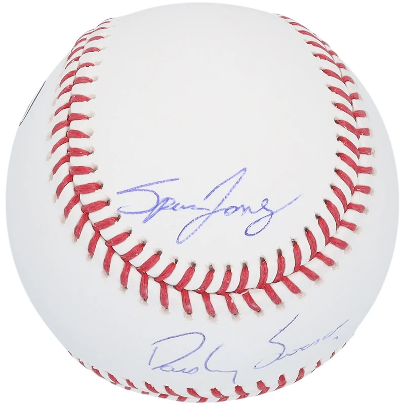 Baseball autographié par Dansby Swanson des Chicago Cubs et Spencer Jones des New York Yankees avec l'inscription « Vandyboys »