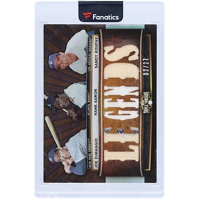 Carte relique multi-équipes MLB 2011 Topps Triple Threads #TTRC-60 #2/27 de Joe DiMaggio, Hank Aaron et Sandy Koufax