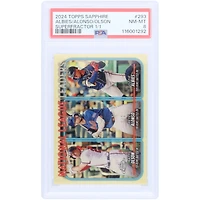 Matt Olson, Pete Alonso et Ozzie Albies 2024 Topps Sapphire NL Leaders Superfractor #293 #1/1 PSA Authenticated 8 Card