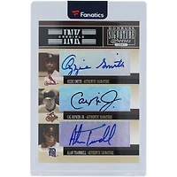 Ozzie Smith, Cal Ripken Jr. and Alan Trammell Autographed 2005 Donruss Signature Series Inkcredible Triple #IS-50 Card