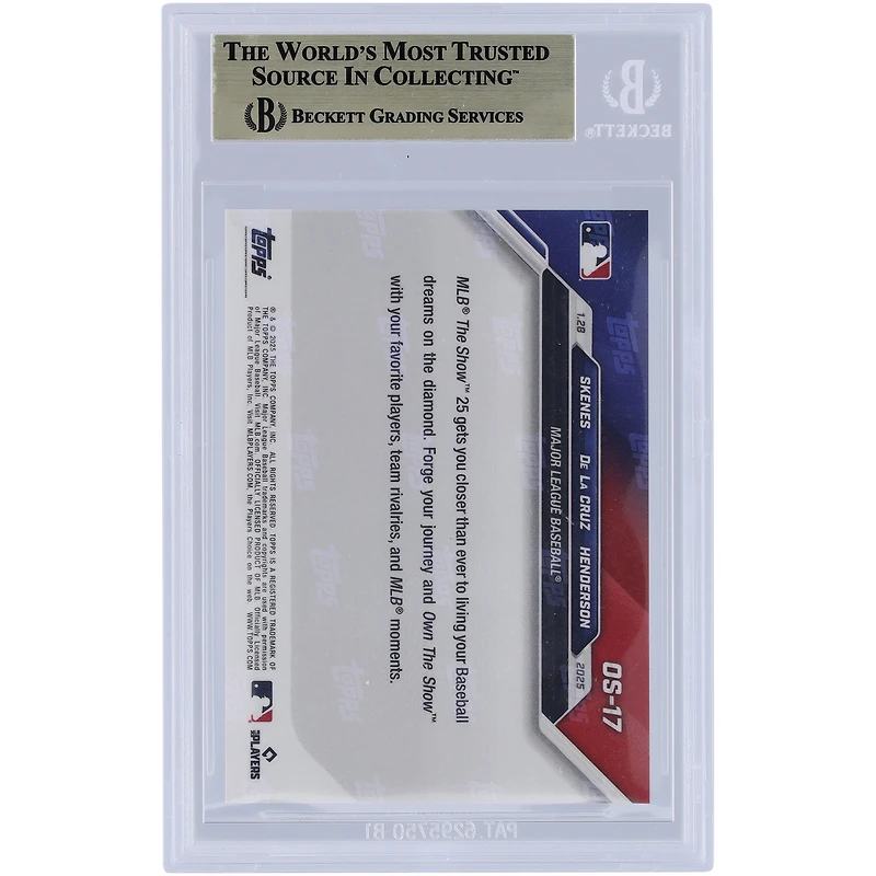 Paul Skenes, Elly De La Cruz et Gunnar Henderson 2025 Topps Now MLB The Show 25 athlètes de couverture révélés #OS-17 BGS Carte authentifiée 10 - 10,10,9.5,10 Sous-grades