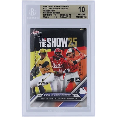 Paul Skenes, Elly De La Cruz et Gunnar Henderson 2025 Topps Now MLB The Show 25 athlètes de couverture révélés #OS-17 BGS Carte authentifiée 10 - 10,10,9.5,10 Sous-grades