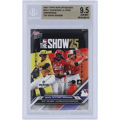 Paul Skenes, Elly De La Cruz et Gunnar Henderson 2025 Topps Now MLB The Show 25 athlètes de couverture révélés #OS-17 BGS Carte authentifiée 9.5
