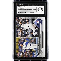 Shohei Ohtani et Aaron Judge, carte Topps Now 2025 : premier duo de l’histoire de la MLB à remporter deux titres de MVP consécutifs. Carte authentifiée CGC 9.5. #OS-9