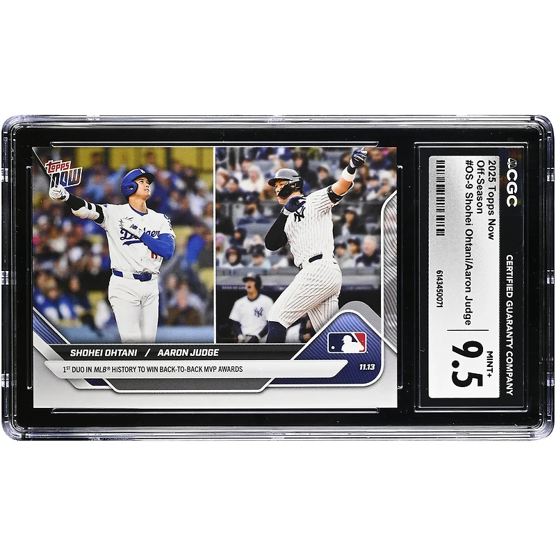 Shohei Ohtani & Aaron Judge 2025 Topps Now 1st Duo in MLB History to Win Back to Back MVP Awards #OS-9 CGC Authenticated Card