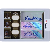 Carte relique #TTAR-5 #27/27 autographiée par Willie McCovey, Ryan Howard et Prince Fielder 2011 Topps Triple Threads Triple Game Used