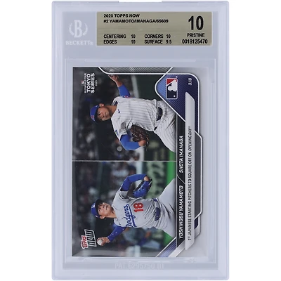 Yoshinobu Yamamoto & Shota Imanaga 2025 Topps Now 1st Japanese Starting Pitchers To Square Off On Opening Day #2 BGS Authenticated 10 Card - 10,10,10,9.5 Subgrades