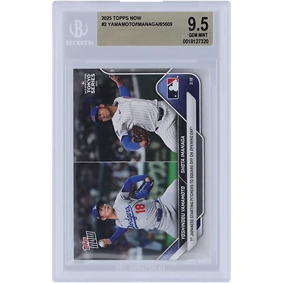 Yoshinobu Yamamoto & Shota Imanaga 2025 Topps Now 1st Japanese Starting Pitchers To Square Off On Opening Day #2 BGS Authenticated 9.5 Card