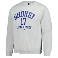 Unisex BreakingT Shohei Ohtani Heather Gray MLBPA Player Name & Number Sweatshirt
