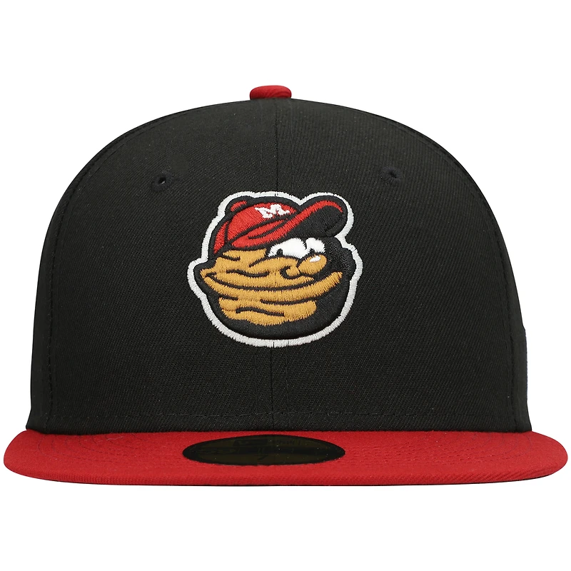 Men's New Era Black Modesto Nuts Authentic Collection Team Home 59FIFTY Fitted Hat
