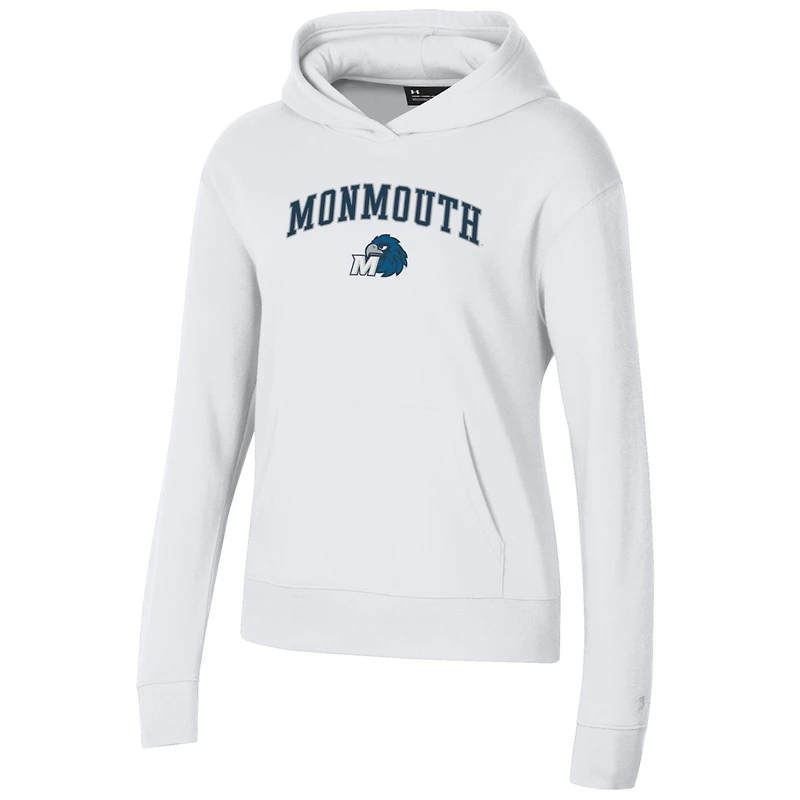 Sweat à capuche Under Armour blanc Monmouth Hawks pour femme