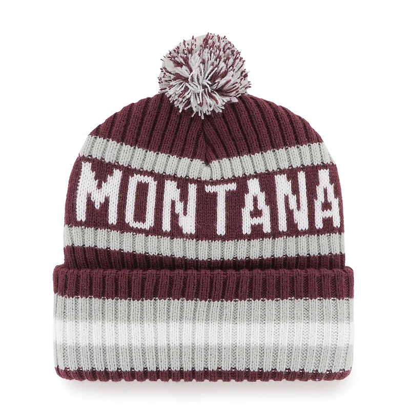 Men's '47 Maroon Montana Grizzlies Bering Cuffed Knit Hat with Pom