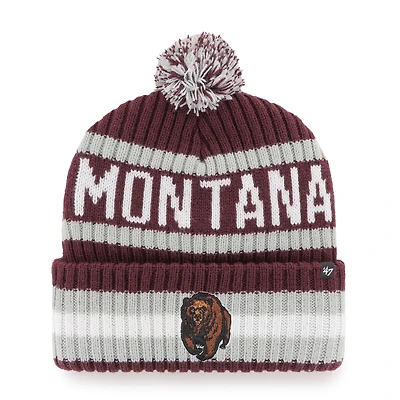 Men's '47  Maroon Montana Grizzlies Bering Cuffed Knit Hat with Pom