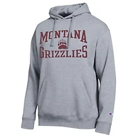 Sweat à capuche Champion gris chiné pour homme, Montana Grizzlies Team.