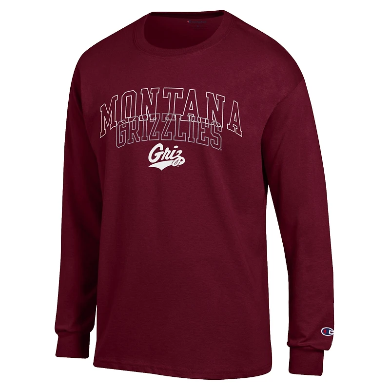 Men's Champion  Maroon Montana Grizzlies Team Long-Sleeve T-Shirt