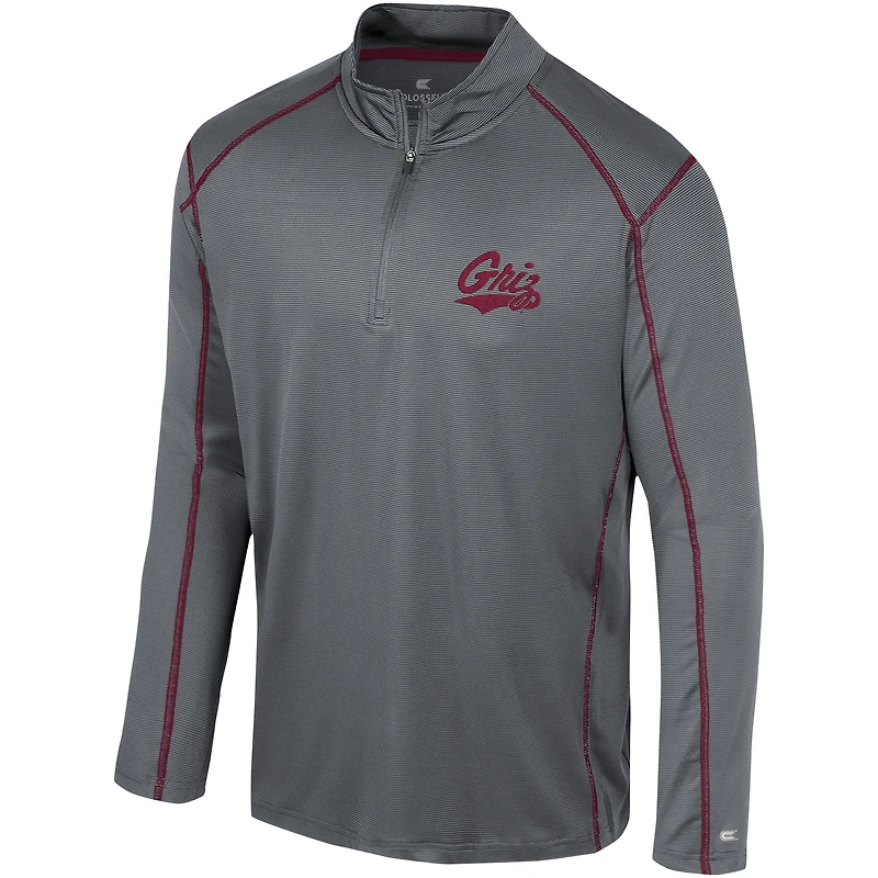 Men's Colosseum Black Montana Grizzlies Cameron Quarter-Zip Windshirt