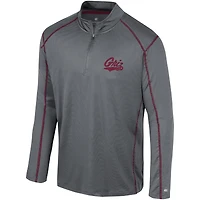 Men's Colosseum Black Montana Grizzlies Cameron Quarter-Zip Windshirt