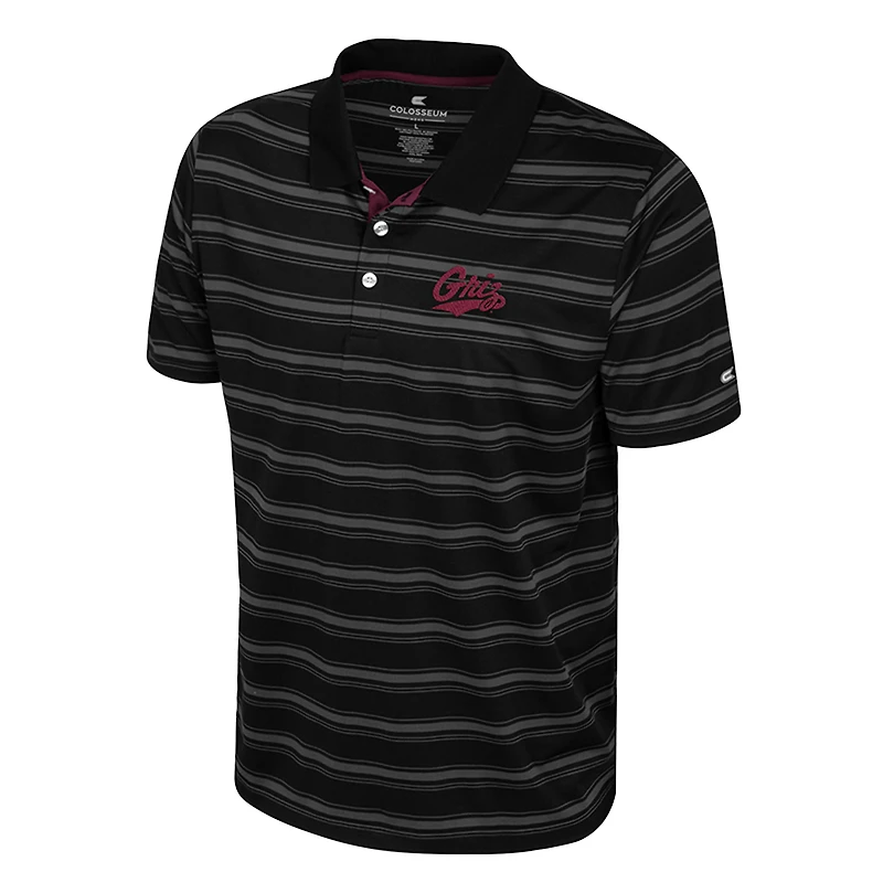 Men's Colosseum  Black Montana Grizzlies Milk Steak Polo