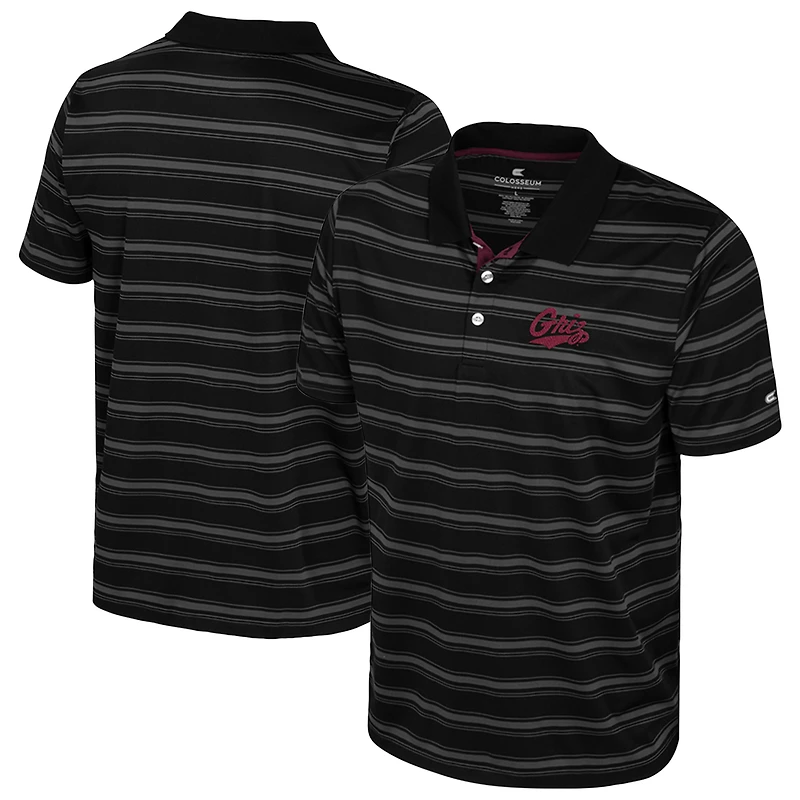 Men's Colosseum Black Montana Grizzlies Milk Steak Polo