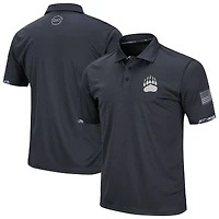 Men's Colosseum Charcoal Montana Grizzlies Operation Hat Trick Military Appreciation Digi Camo Polo