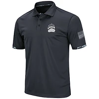 Men's Colosseum Charcoal Montana Grizzlies Operation Hat Trick Military Appreciation Digi Camo Polo