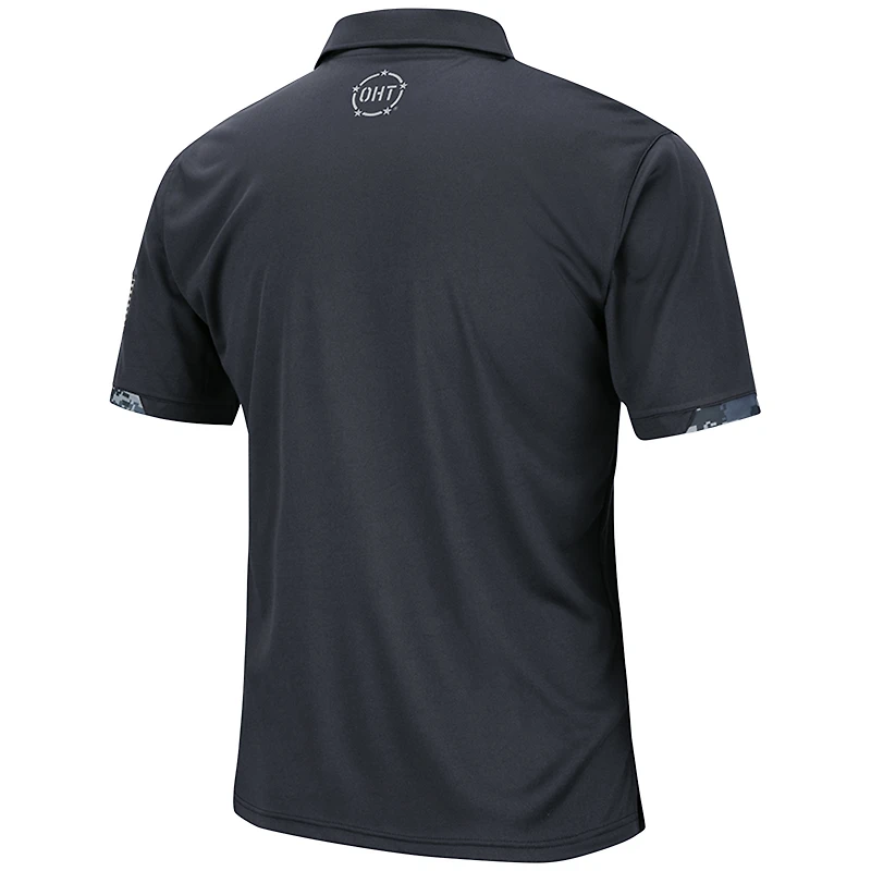 Men's Colosseum Charcoal Montana Grizzlies Operation Hat Trick Military Appreciation Digi Camo Polo
