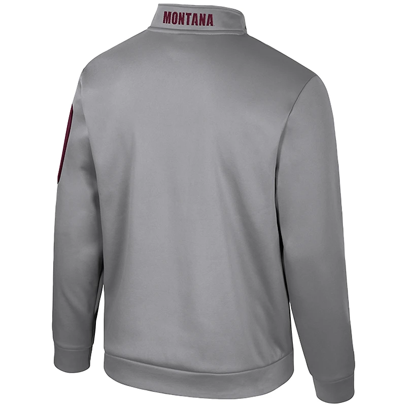 Men's Colosseum  Gray Montana Grizzlies Mainframe Fleece Quarter-Zip Jacket