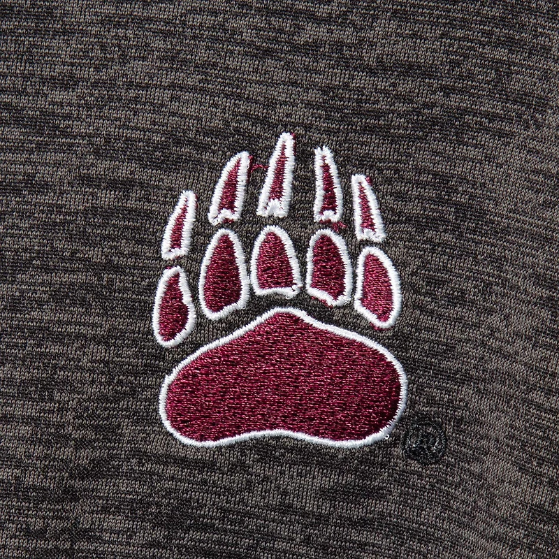 Colosseum Heathered Black Montana Grizzlies Down Swing Polo raglan pour homme