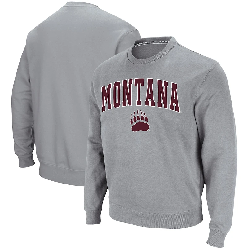 Men's Colosseum Maroon Montana Grizzlies Arch & Logo Crew Neck Sweatshirt