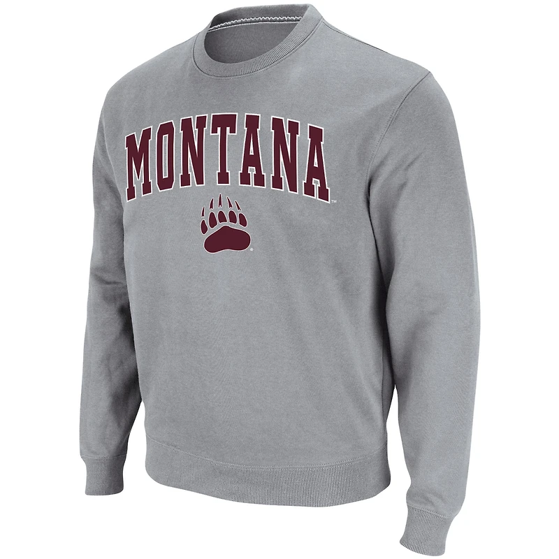 Colosseum Gris Chiné Montana Grizzlies Arch & Logo Tackle Twill Pullover Homme