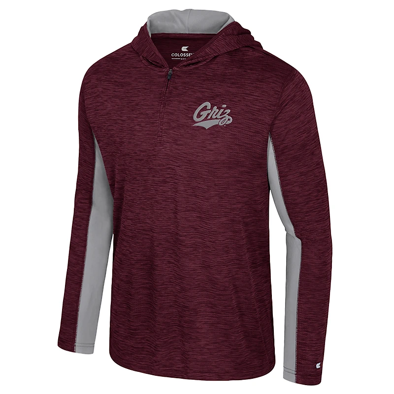 Men's Colosseum Maroon Montana Grizzlies Always Sunny Quarter-Zip Hoodie