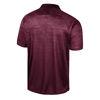 Men's Colosseum Maroon Montana Grizzlies Honeycomb Raglan Polo