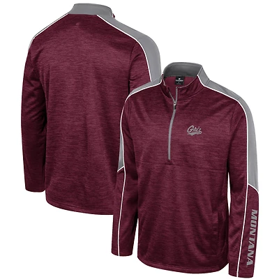 Veste demi-zippée chinée Colosseum Maroon Montana Grizzlies pour hommes