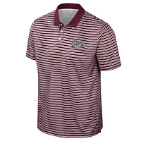 Men's Colosseum Maroon Montana Grizzlies Striped Polo