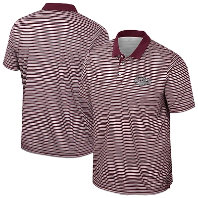 Men's Colosseum Maroon Montana Grizzlies Striped Polo